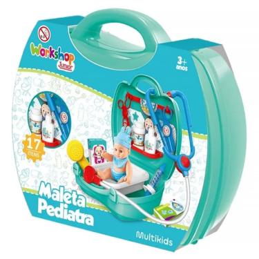 Imagem de Maleta Workshop Jr Pediatra Médico com 17 pçs Verde BR2321 - Multikids