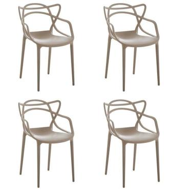 Imagem de Kit 4 Cadeiras Allegra Flex 85cmx54cmx56 Cm Nude