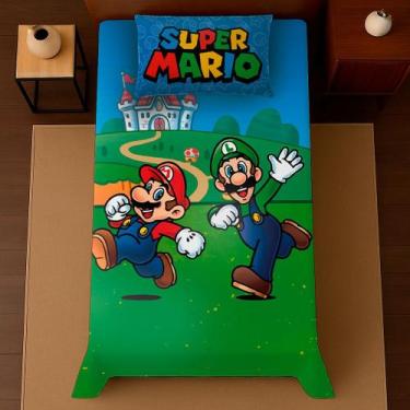 Imagem de Cobre leito solteiro 2 peças personagens malha macio roupa de cama - G