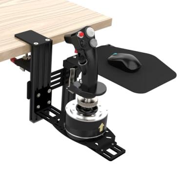 Imagem de EG STARTS 1 Set Metal Mouse Pads Mount Holder Platform Compatible for Video Simulation Flight Stick Desk Hotas Joystick Mount Flight Joystick Mounting Extension Attachment Keyboard Mounts