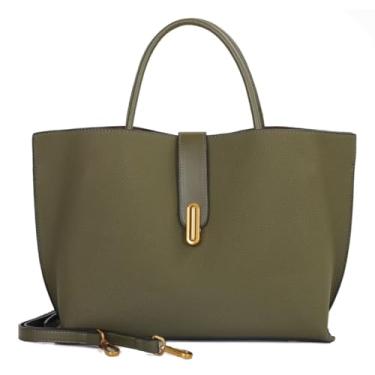 Imagem de Bolsas femininas de couro vegano Y2K modernas grandes vintage Hobo Bolsas de ombro, Verde militar