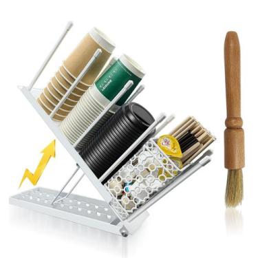 Imagem de Organizador de cafeteria de bancada em metal branco - toytoto