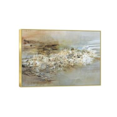 Imagem de BMZFYBS Pintura de parede em tela abstrata - Imagens para decoração de casa - 11.03.60 - Pôster e impressões de moldura dourada 70 x 100 cm 27 x 39 pol