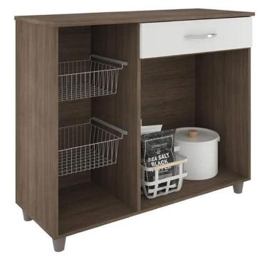 Imagem de Fruteira Cozinha Chão Gaveta Amanda Madeira/branco-fiorello