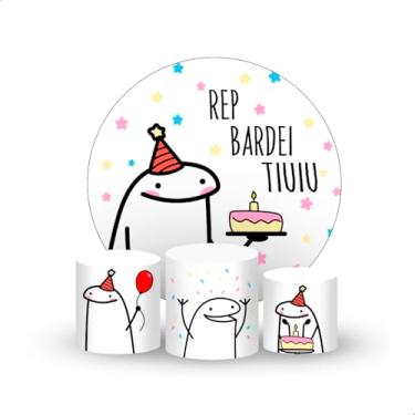 Imagem de Kit Capa para Painel Redondo e Cilindros, Tema Espacial, Poliéster, 150x150cm, Sistema Veste Fácil, Estampa (FLORK)