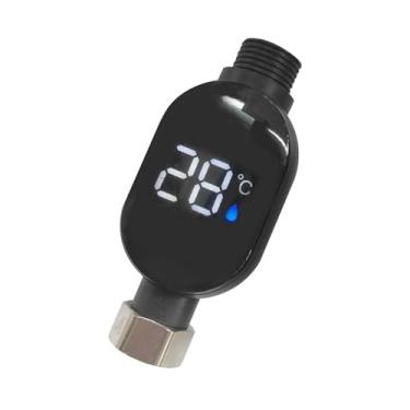 Imagem de Baoblaze Termômetro de chuveiro LED com tela sensível ao toque e display digital, medidor de temperatura da água com leitura instantânea, termômetro de banho