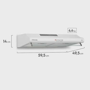 Imagem de Depurador de Parede Electrolux 60cm Filtro Lavável (DE60B) - Branco, Máscara Captadora de Ar