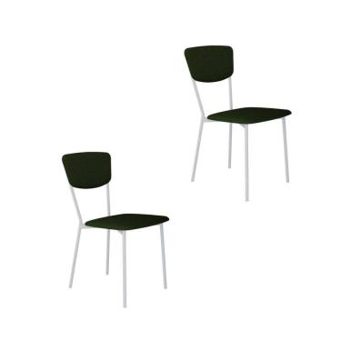 Imagem de Cadeira Vintage Retrô Fixa C-4 Pés 425 X 505 X 830 Mm C-2 Un. Pés Brancos. Cy.vd.msg Verde Musgo City