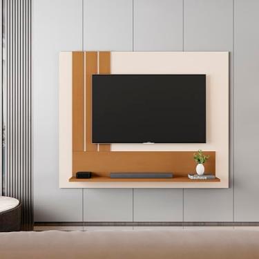 Imagem de Painel Para TV 40 Polegadas Com Prateleira Suspenso 5119 Pérola Nature