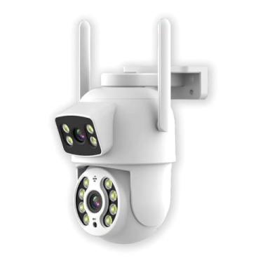 Imagem de Câmera De Segurança a Prova de água Lente Dupla APP: Y O O S E E IP66 Camera IP WiFi 360 Visão Noturna Infravermelha Chamada de Voz Bidirecional
