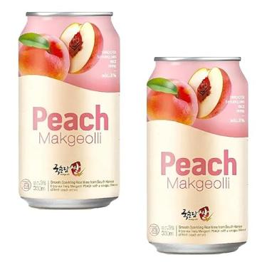 Imagem de Kit 02 Vinho de Arroz Coreano Makgeolli Bebida Alcoólica Sabor Pêssego 350ml