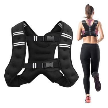 Imagem de Colete com peso ajustável, bolso prático, colete com faixa refletiva para treino feminino, treinamento de força,caminhada,corrida leve, cardio, treino com peso