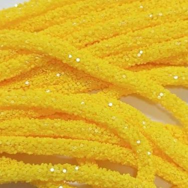 Imagem de Tubo de paetê 4,5 mm (1 metro) - LADEIRA, AMARELO NEON