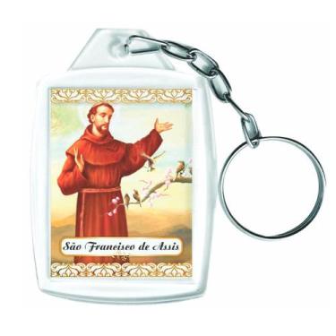 Imagem de Kit De Chaveiros Acrílicos 3x4cm São Francisco De Assis Com 12 Unidade