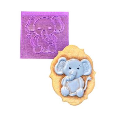 Imagem de B20 carimbo para biscoitos confeitaria artesanato safari elefante - co