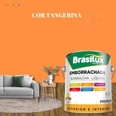 Imagem de Tinta Borracha Líquida Cor Laranja Para Parede 3,2l Acrílica Lavável A