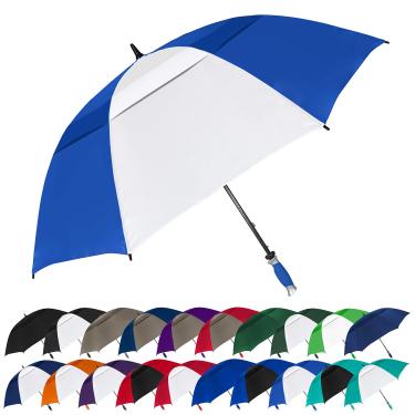 Imagem de Guarda-chuva de golfe "The Vented Typhoon Domer" StrombergBrand com dossel ventilado – resistente ao vento, estojo de transporte, Guarda-chuva de golfe à prova de vento impermeável de 157,5 cm Pga de qualidade profissional Guarda-chuva de golfe portátil Ultimate Golf Umbrella para homens e mulheres,