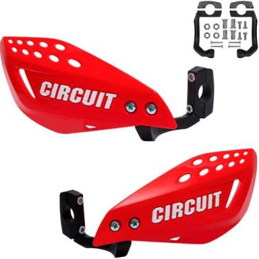 Imagem de Protetor De Mão Circuit Vector Haste Nylon Moto Universal, Vermelho