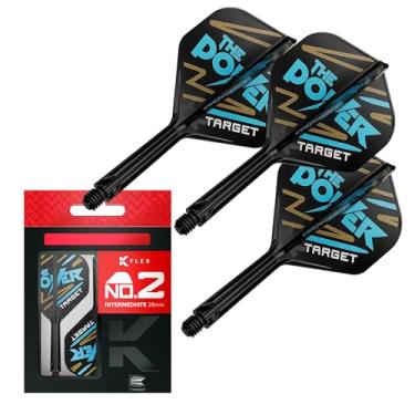 Imagem de TARGET Darts Phil Taylor K Flex Flights and Shaft System, No.2 | Pacote com 3 Kflex All in One Flights, Acessórios de dardos Edição do Jogador | Haste de dardo K-Flex – Intermediário (26 mm)