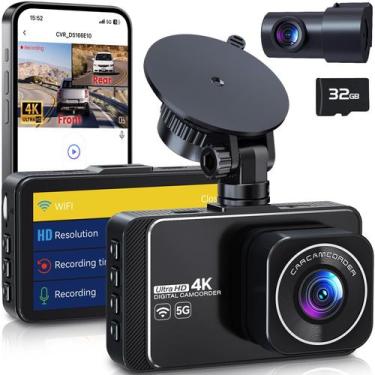 Imagem de Câmera frontal Dash Cam DELLFY 4K Ultra HD+câmeras traseiras 2K