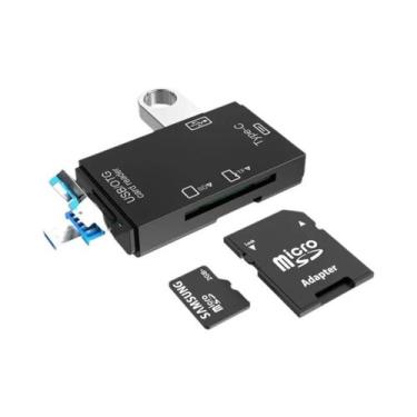 Imagem de Adaptador Multifuncional De Leitor De Cartão USB 3.0 Tipo C OTG 6 Em 1