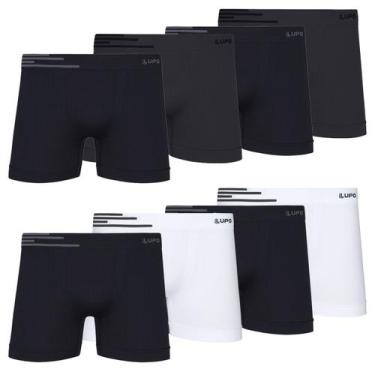 Imagem de Kit 8 Cuecas Boxer Box Lupo Microfibra Sem Costura Original, Sortido, 