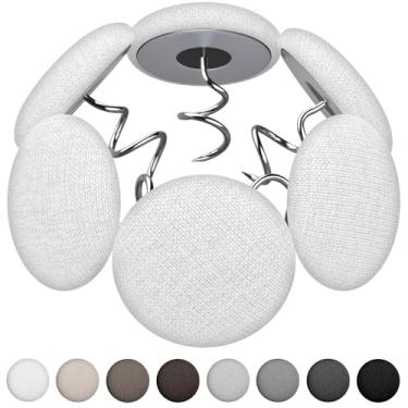 Imagem de Pinos torcidos com botões cobertos de linho - para broches de saias de cama, sofá, estofamento, suportes de poltrona, capas de apoio de braço, capas (24, branco)