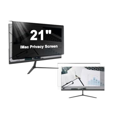 Imagem de LYLSMGS Design tipo suspenso - filtro de tela de privacidade compatível com monitor de computador de mesa iMac de 53 polegadas, reduz o brilho e bloqueio de luz azul painel protetor antiespião, fácil