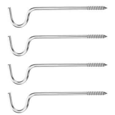 Imagem de Suporte de varão de cortina de 4 peças, suportes de varão de cortina de metal único de 5,5 cm para parede sem parafusos, suportes de varão de parede para banheiro, quarto, sala de estar, cozinha