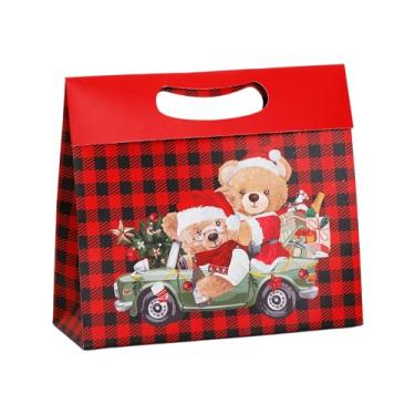 Imagem de Caixa Plus de Papel Xadrez Urso Natal