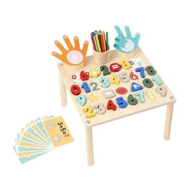 Imagem de simhoa Brinquedo de aprendizagem de matemática, mesa de atividades, auxiliares de ensino, placa de aprendizagem, brinquedos sensoriais de madeira, brinquedos, Placa de Números