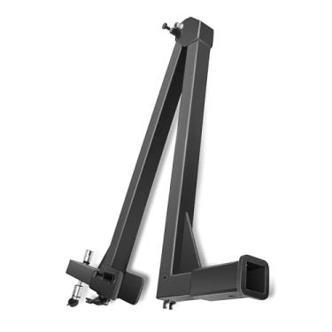 Imagem de Adaptador de engate giratório, rack de bicicleta elétrica com rampa para engate de reboque com capacidade de carga de 90 kg, braço giratório de 90°-120°, acessório de extensão para caminhões, SUVs e