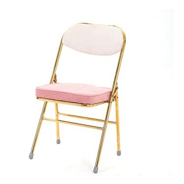 Imagem de NEWCES Cadeira dobrável cadeira dobrável estofada com tecido de veludo cotelê assento de jantar acolchoado para cozinha casa quarto escritório cadeira de evento de reunião forte e resistente (cor: Gd, tamanho: C)