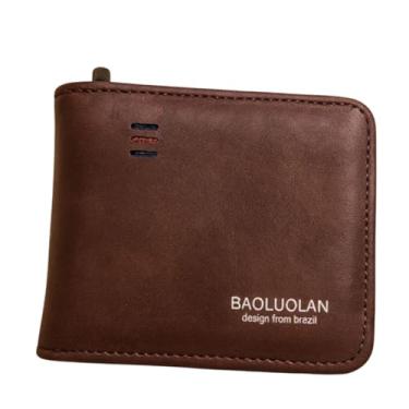 Imagem de Carteira Masculina Estilosa Moderna com Porta Moedas, Cartões e Bolso Interno com Zíper Ideal para o Dia a Dia Compacta Segura e Prática (Cafe)