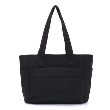 Imagem de Fecialy Bolsa feminina acolchoada e leve para trabalho, bolsa de ombro acolchoada para viagens, academia