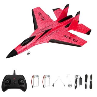 Imagem de GoolRC FX620 RC Airplane, 2.4GHz Remote Control Plane, 2 Channel SU-35 Glider EPP Aircraft Model With 3-Axis Gyro, Outdoor Flight Toys for Kids and Adults With 2 Battery (Red)