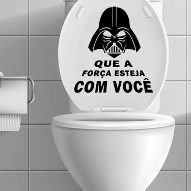 Imagem de Adesivo Vaso Sanitário Tampa Caixa A Força Esteja Com Você - PAPEL E P
