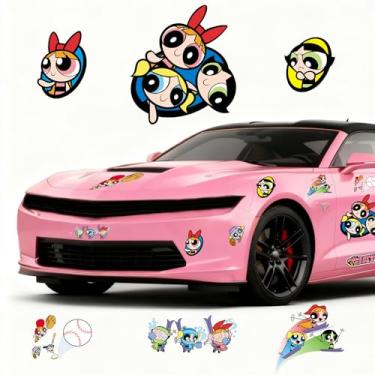 Imagem de Adesivos fofos de carro para meninas 2 peças/conjunto - adesivos engraçados para carros, vans, caminhões, carrinhos de golfe, janelas de veículos, caixas de ferramentas, adesivos automotivos à prova