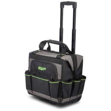 Imagem de Bolsa de Ferramentas Organizadora com Rodas e Compartimentos, Amarela, AWP L 22814, Preto