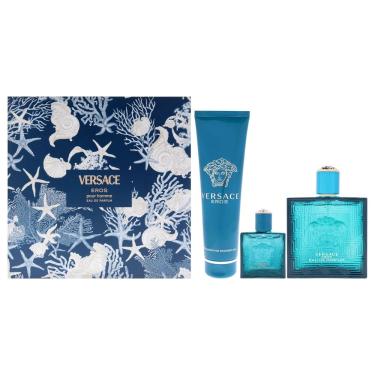 Imagem de Perfume Versace Eros para homens, conjunto de presente de 3 peças