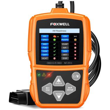 Imagem de Scanner de Motor Automotivo Diagnóstico OBD2 com 10 Modos, FOXWELL NT201, Laranja