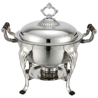 Imagem de Panela Rechaud 6 L Redonda em Aço Inoxidável com Queimador Winco