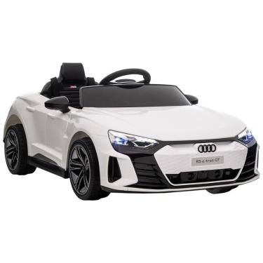 Imagem de Carro Elétrico Infantil a Bateria 12V com Música, Luzes, Buzina e Sistema de Suspensão, Aosom Kids, Branco