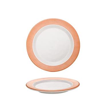 Imagem de Prato de serviço, pratos de jantar de melamina, pratos de sobremesa redondos de 25,4 cm, pratos de piquenique para festas em casa, festas, pratos leves resistentes a quebras (tamanho: 24,33 cm)