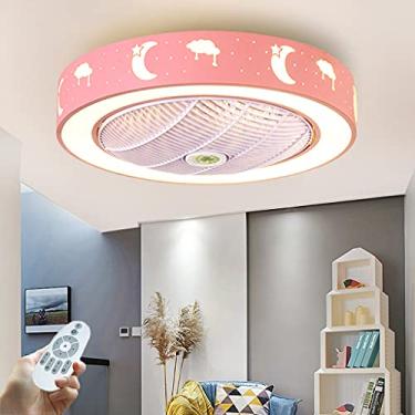 Imagem de Ventilador de teto silencioso com iluminação Ventilador LED Luzes de teto com controle remoto Ultra-silenciosos e modernos Ventiladores de teto inteligentes Lâmpadas para sala de estar, cozi