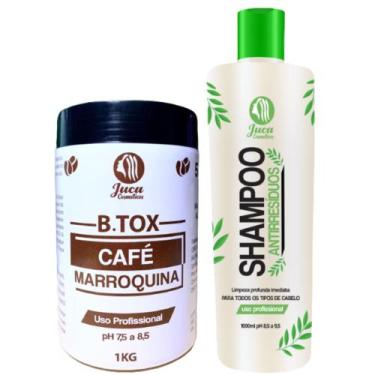 Imagem de Kit B.tox Capilar Café Coffe Marroquina Juca 1kg + Shampoo Antiresiduo