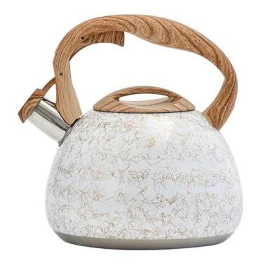 Imagem de Chaleiras, chaleira de aço inoxidável de grande capacidade de 3L com alça padrão, apito, fogão de indução a gás, chaleira disponível/cor/3L