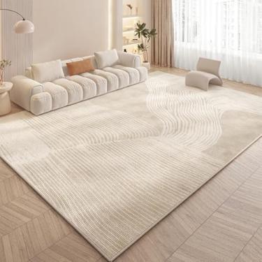 Imagem de Tapete para sala de estar, simples, sem lavagem, lavável, sofá de quarto, tapete de veludo cristal, decoração para casa (160 x 230 cm (5,3 x 7,6 pés/SJR-005))