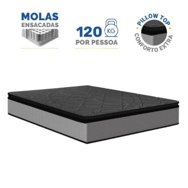 Imagem de Colchão de Molas Ensacadas Pillow Top UmaFlex Vitta Casal 138cm