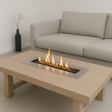 Imagem de Queimador Lareira Ecológica de Embutir em Aço Inox 50Cm - Cozix